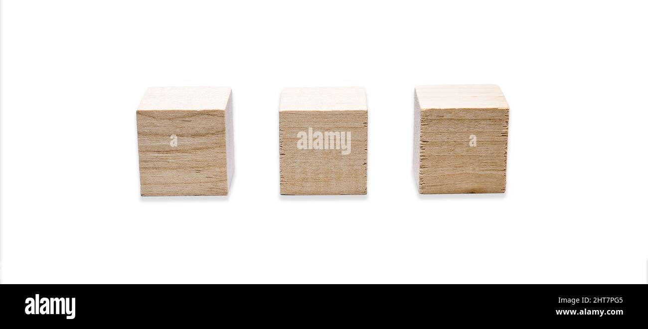 Wooden cubes isolated in the white background Stock Photo - Alamy