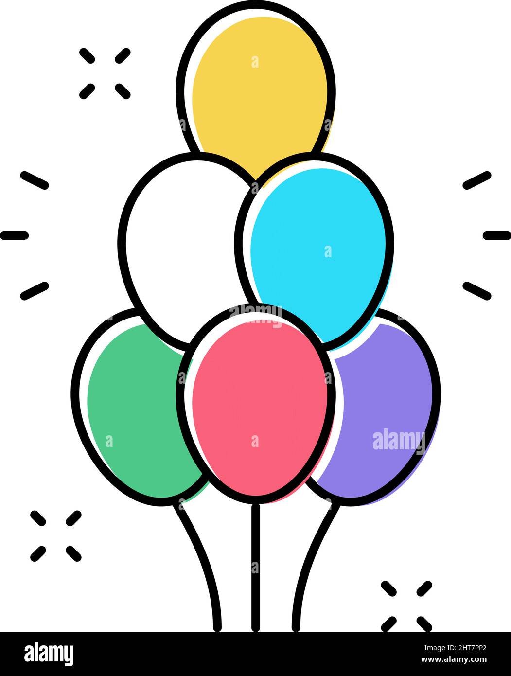 balloon bouquet color icon vector illustration Stock Vector Image & Art ...