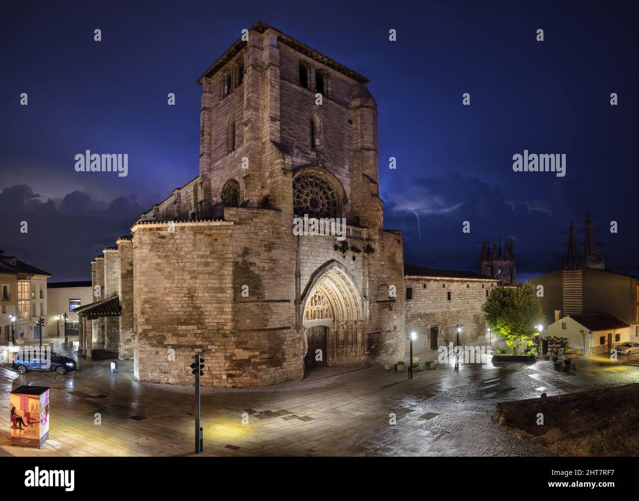 Landscape of a church with dark sky above it Stock Photo - Alamy