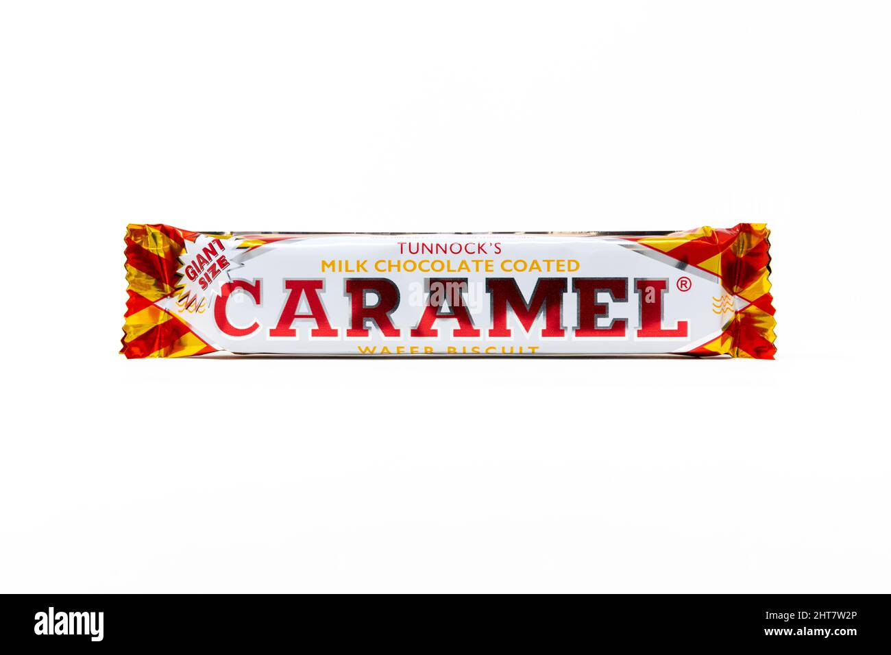 Tunnock's Milk Chocolate Coated Caramel Wafer Biscuit Stock Photo Alamy
