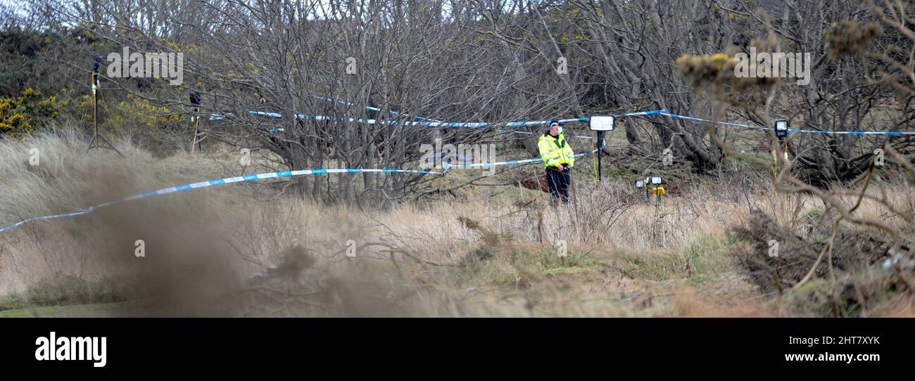 Ardeer, Stevenston, North Ayrshire, Scotland, UK. 27th February, 2022. Body of Jamie Cannon found in Ardeer area of Stevenston. After an extensive search lasting 6 months a body believed to be that of Jamie Cannon was discovered near Africa house, in Stevenston on 26/02/22. Credit: CDG/Alamy Live News Stock Photo