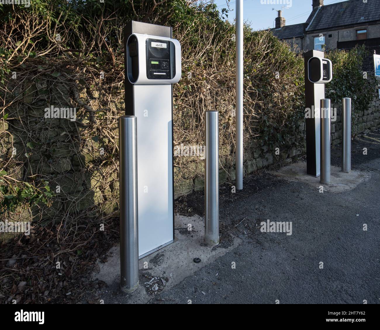 evolt charging station under construction, and awaiting further