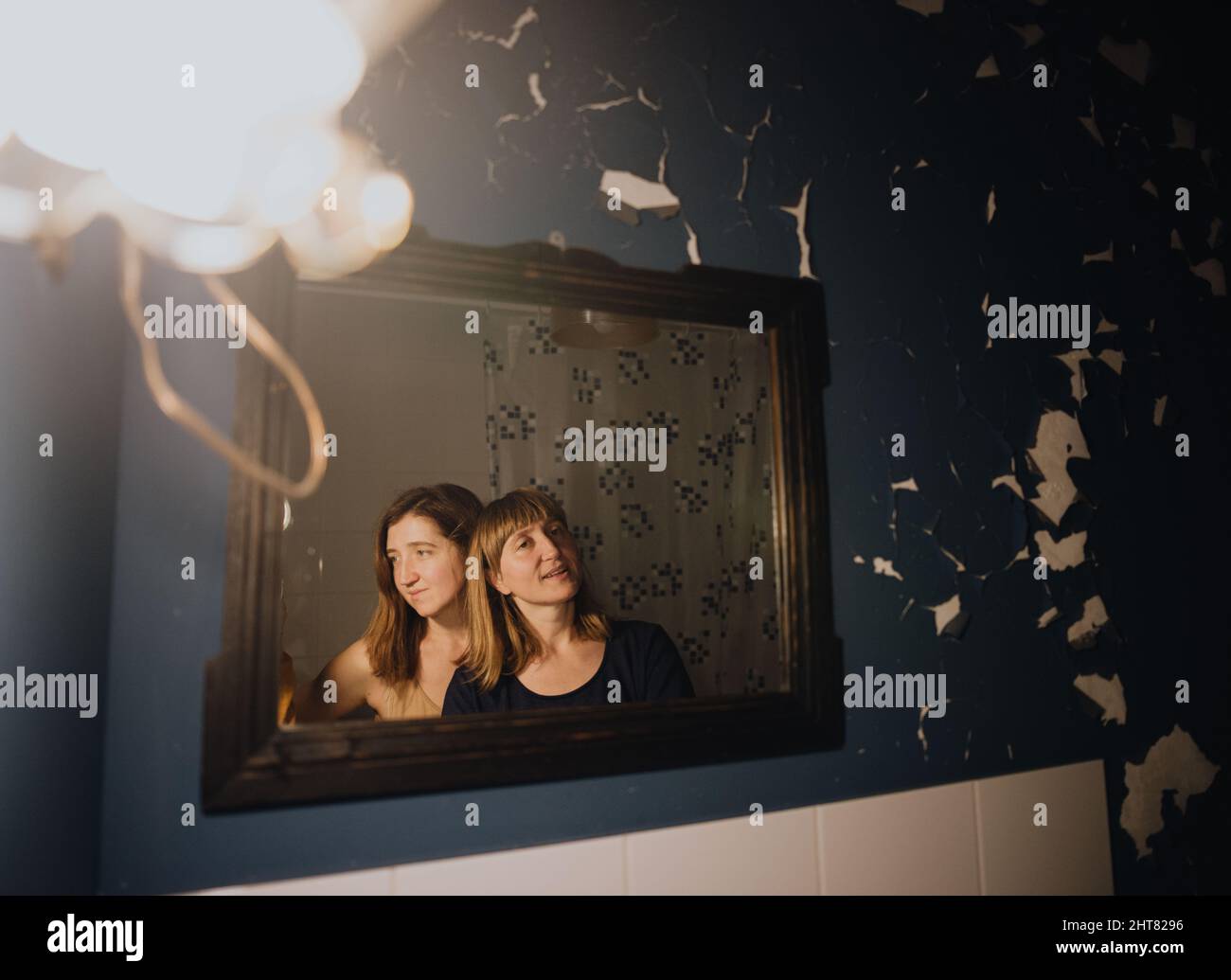 Two sisters in their home Stock Photo