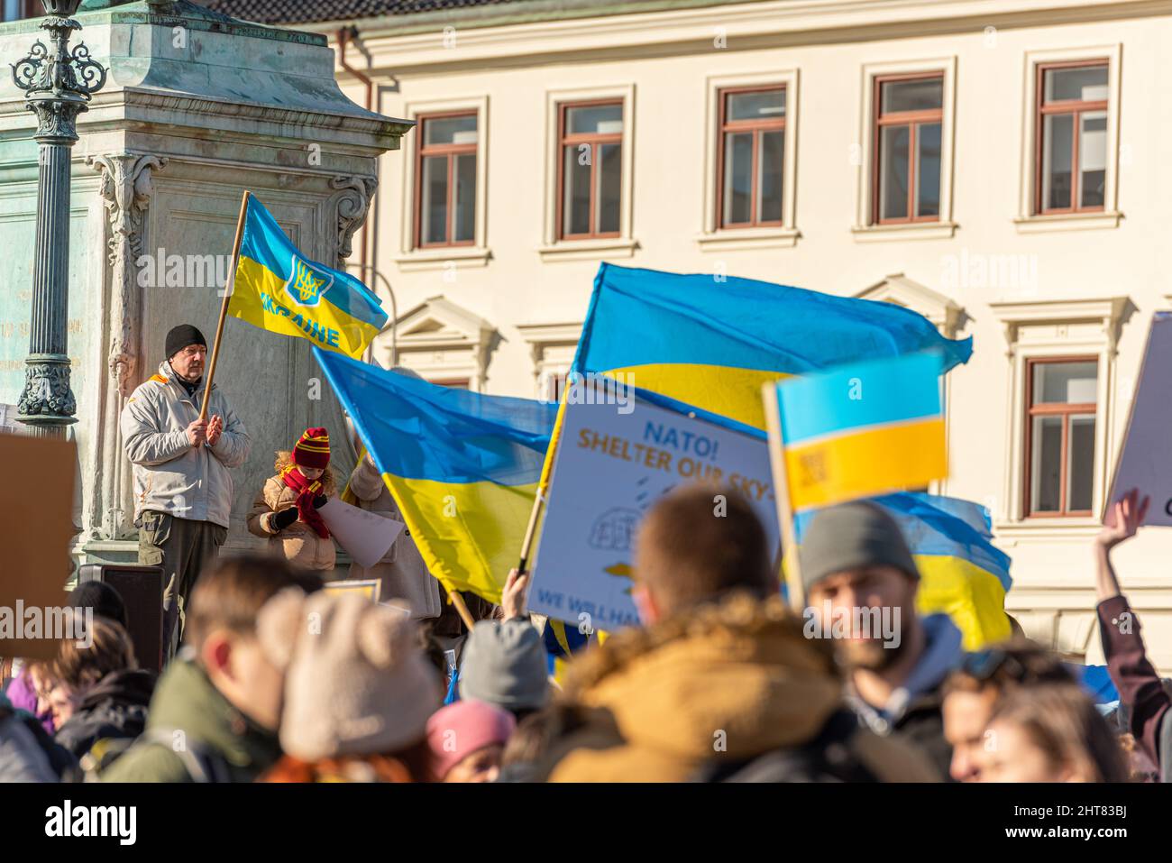 Gothenburg, Sweden - February 27 2022: War protest supporting Ukraine ...