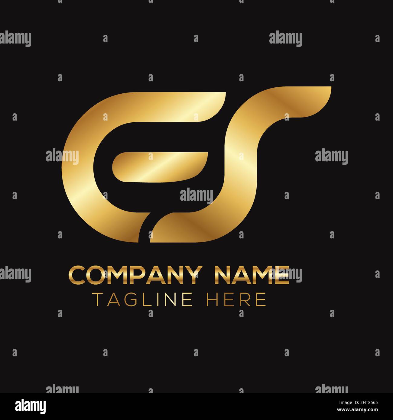 Golden metallic ES letter logo design Stock Vector Image & Art - Alamy