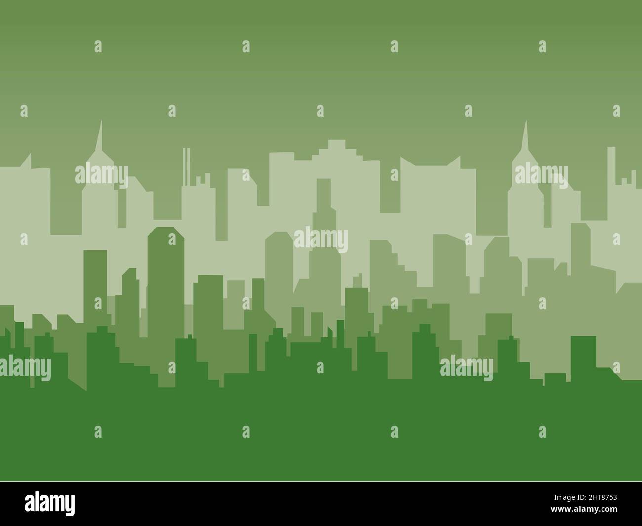 Illustration of the silhouette of a modern city with skyscrapers and ...