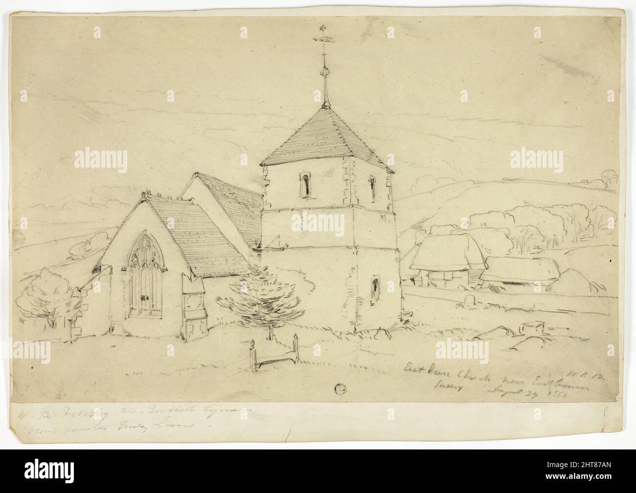 Eastdam Church near Eastbourn Sussex, Aug. 27, 1866. Stock Photo