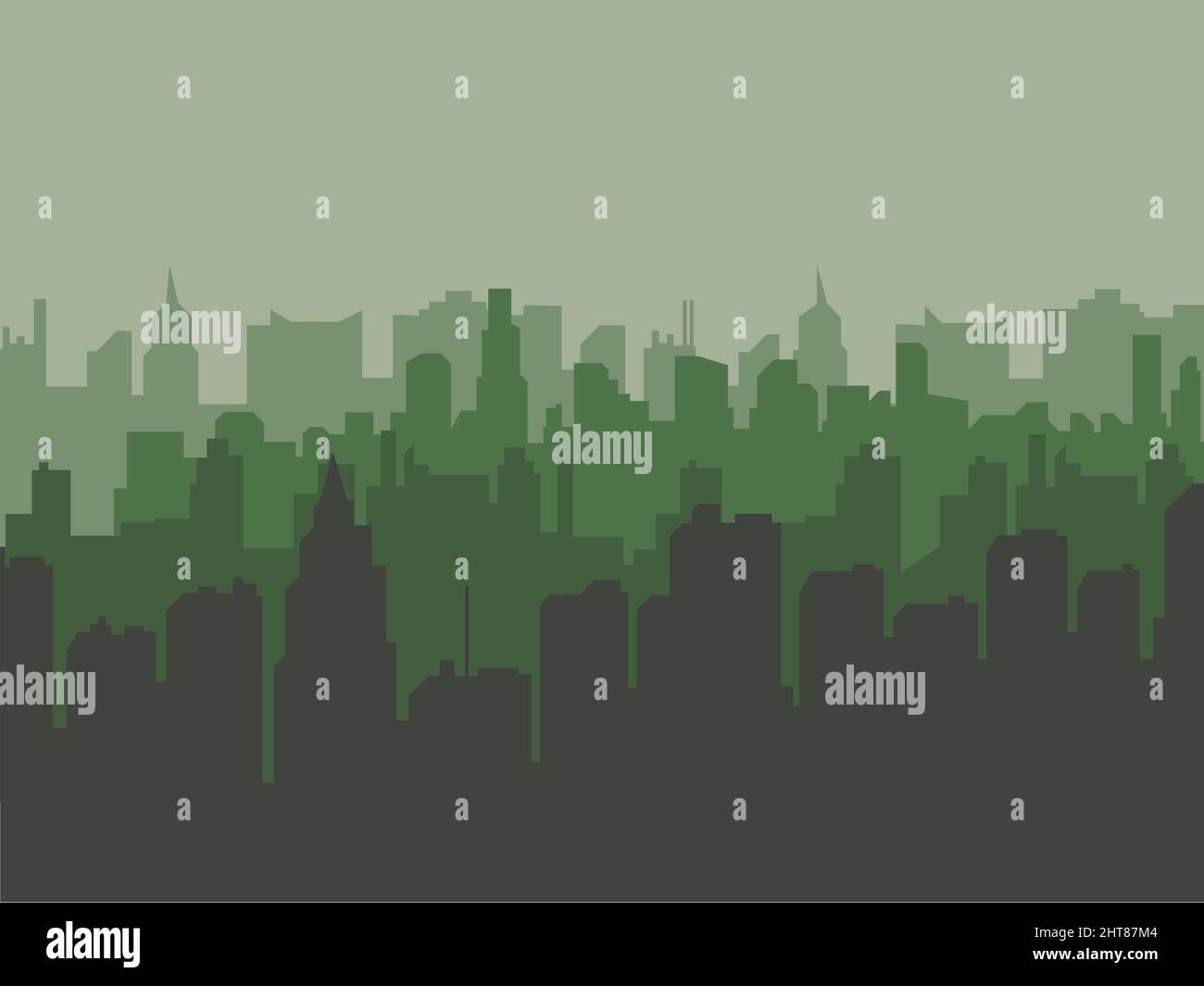 Illustration of the silhouette of a modern city with skyscrapers and ...