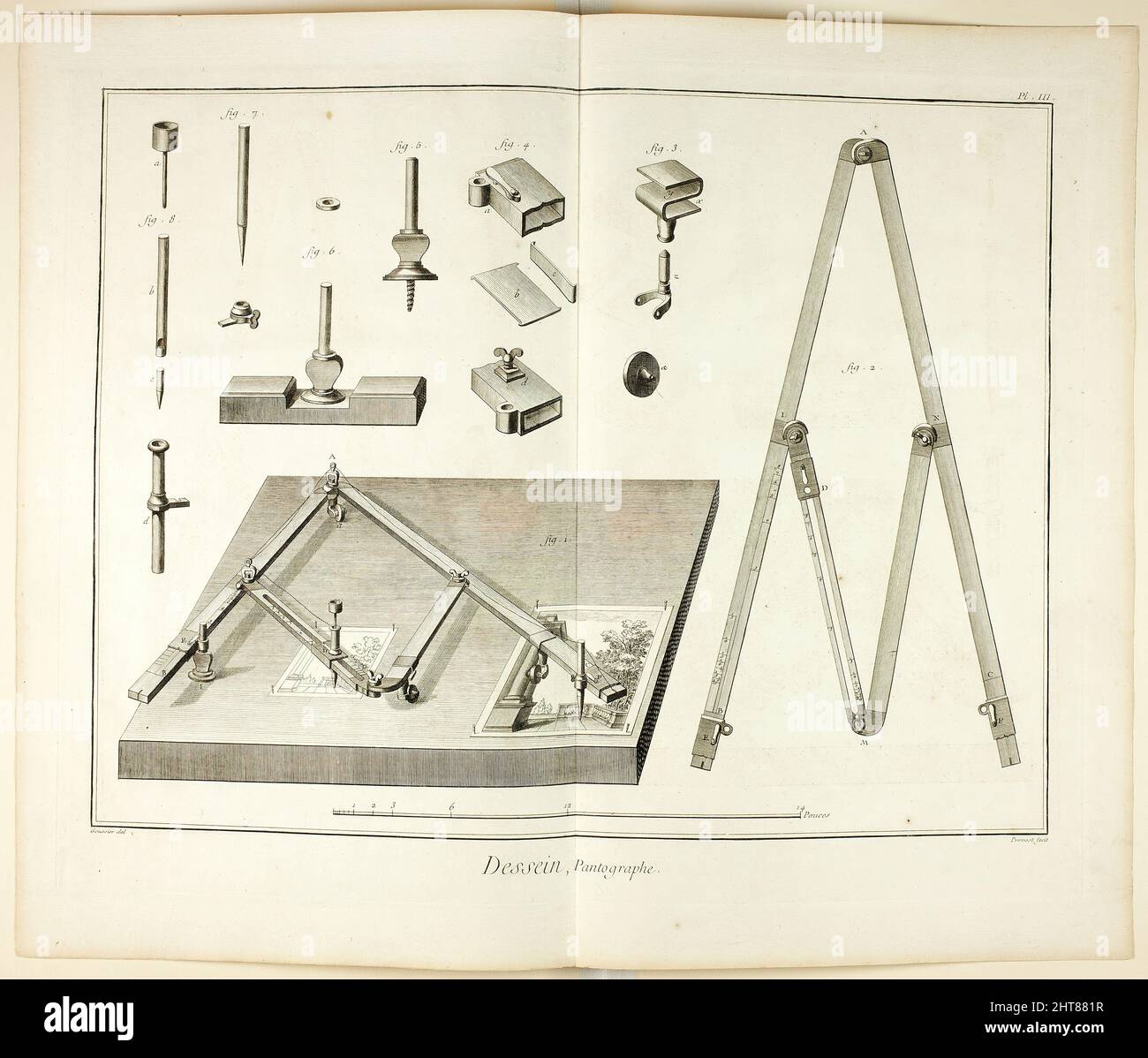 Pantograph for drawing (with drawings and manual).