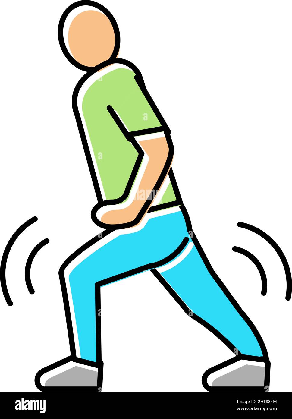 pain when walking flat feet color icon vector illustration Stock Vector