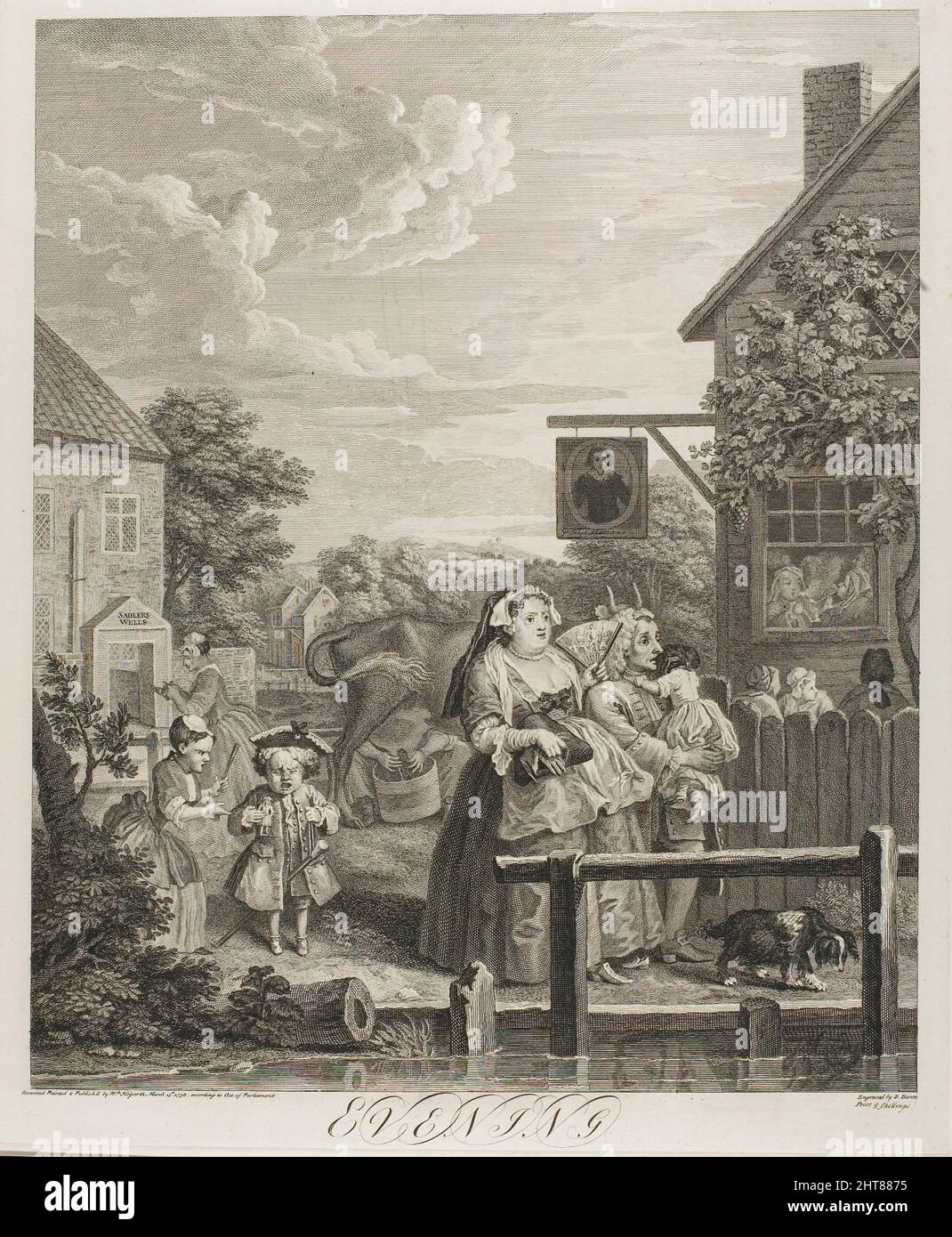 Evening, plate three from The Four Times of the Day, May 1738. Stock Photo