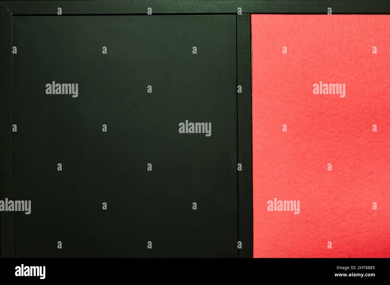 empty blackboard with pink colored space on the right Stock Photo