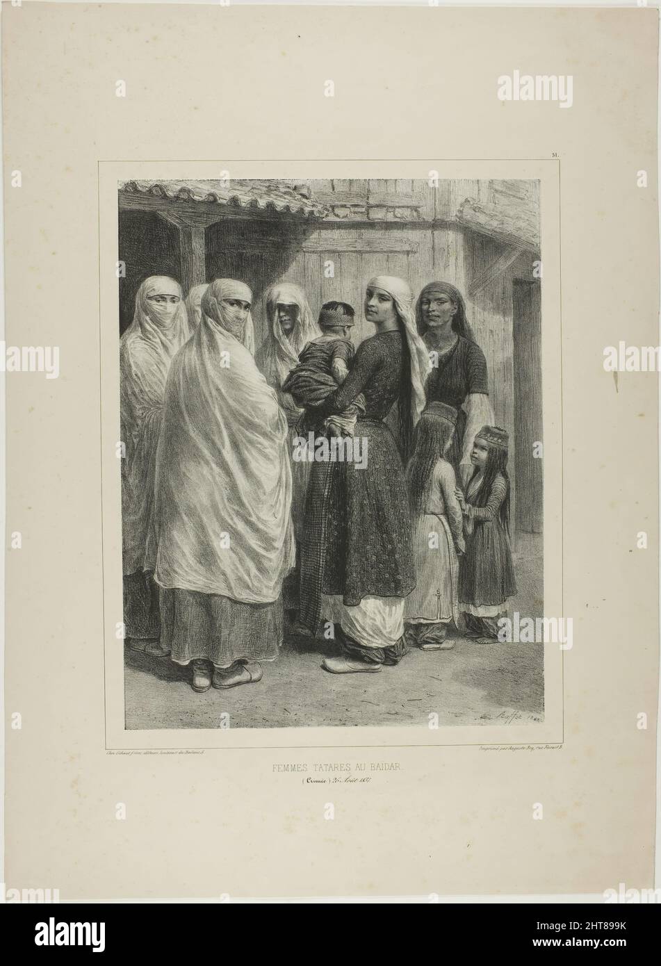 Tartar Women at the Ba&#xef;dar, Crimea, August 26, 1837, 1842. Stock Photo