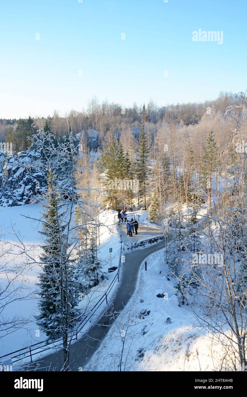 The famous marble quarry in the Republic of Karelia, Russia Ruskeala