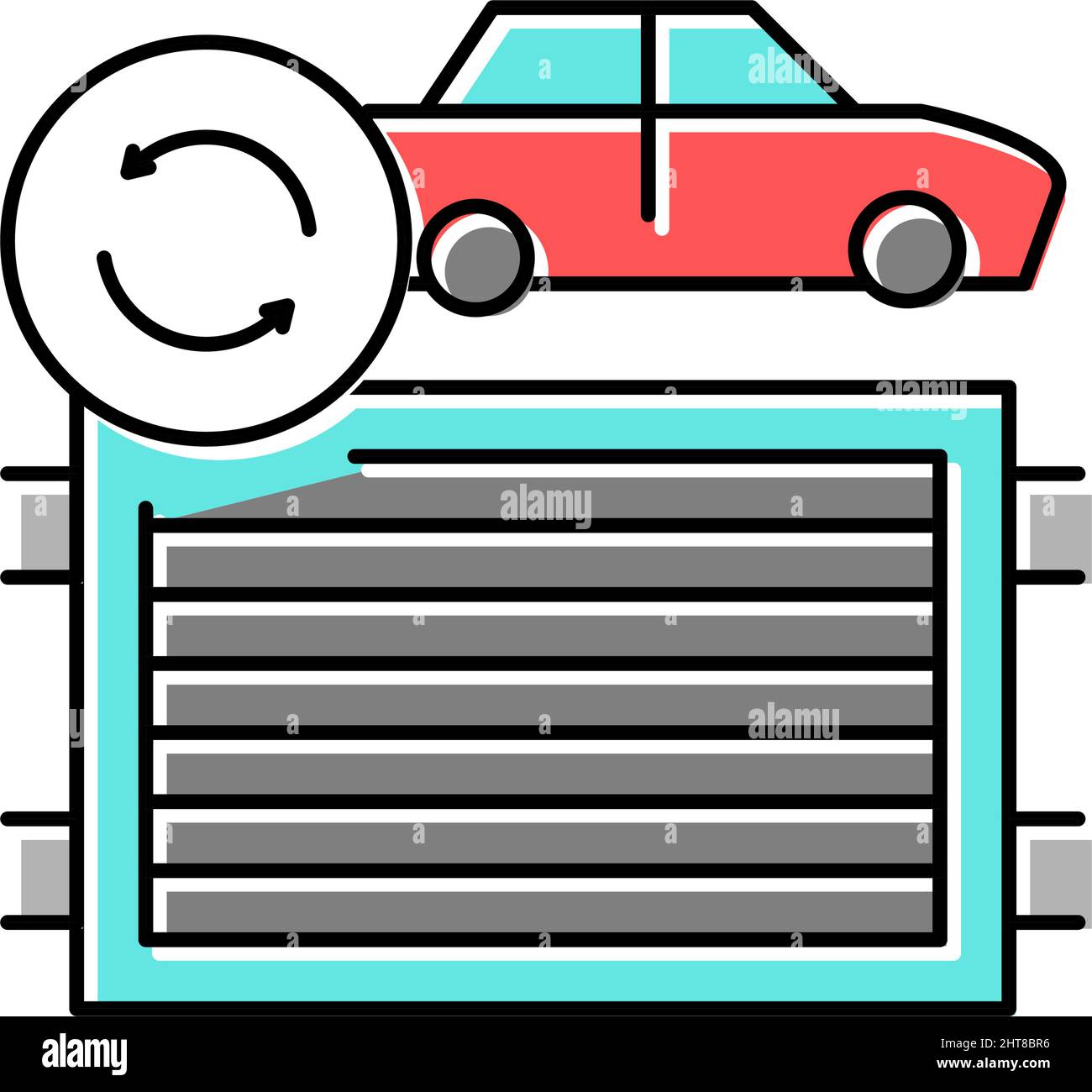 radiator replacement color icon vector isolated illustration Stock ...