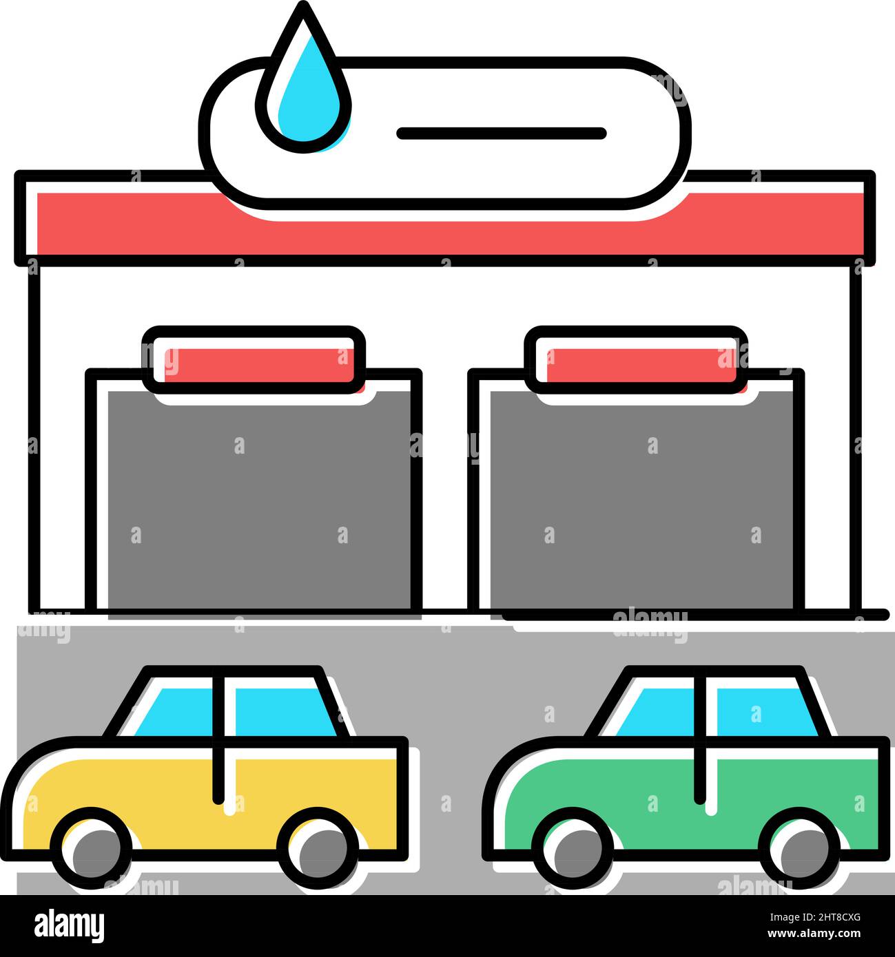 building car wash service color icon vector illustration Stock Vector ...