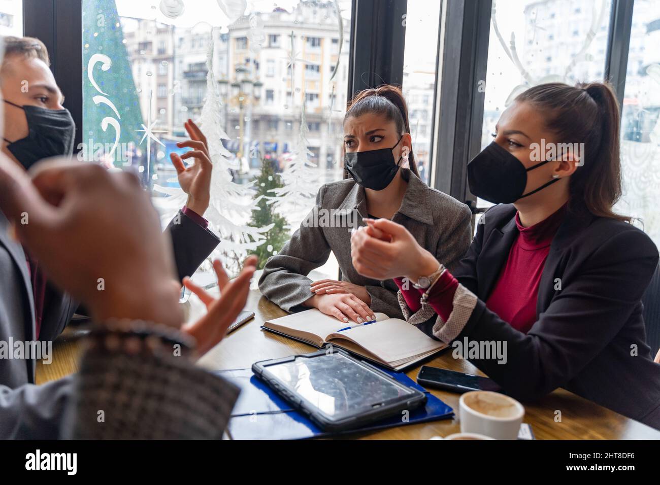 Group of multiracial business people are having a meeting about the ...