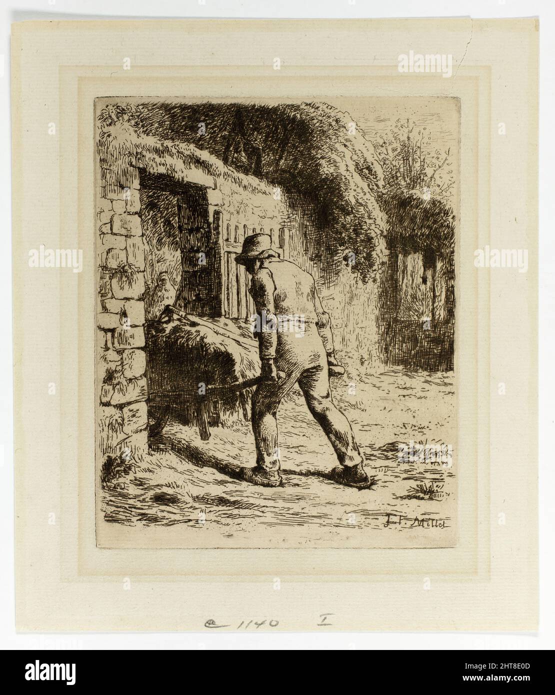 Peasant with a Wheelbarrow, 1855 Stock Photo Alamy