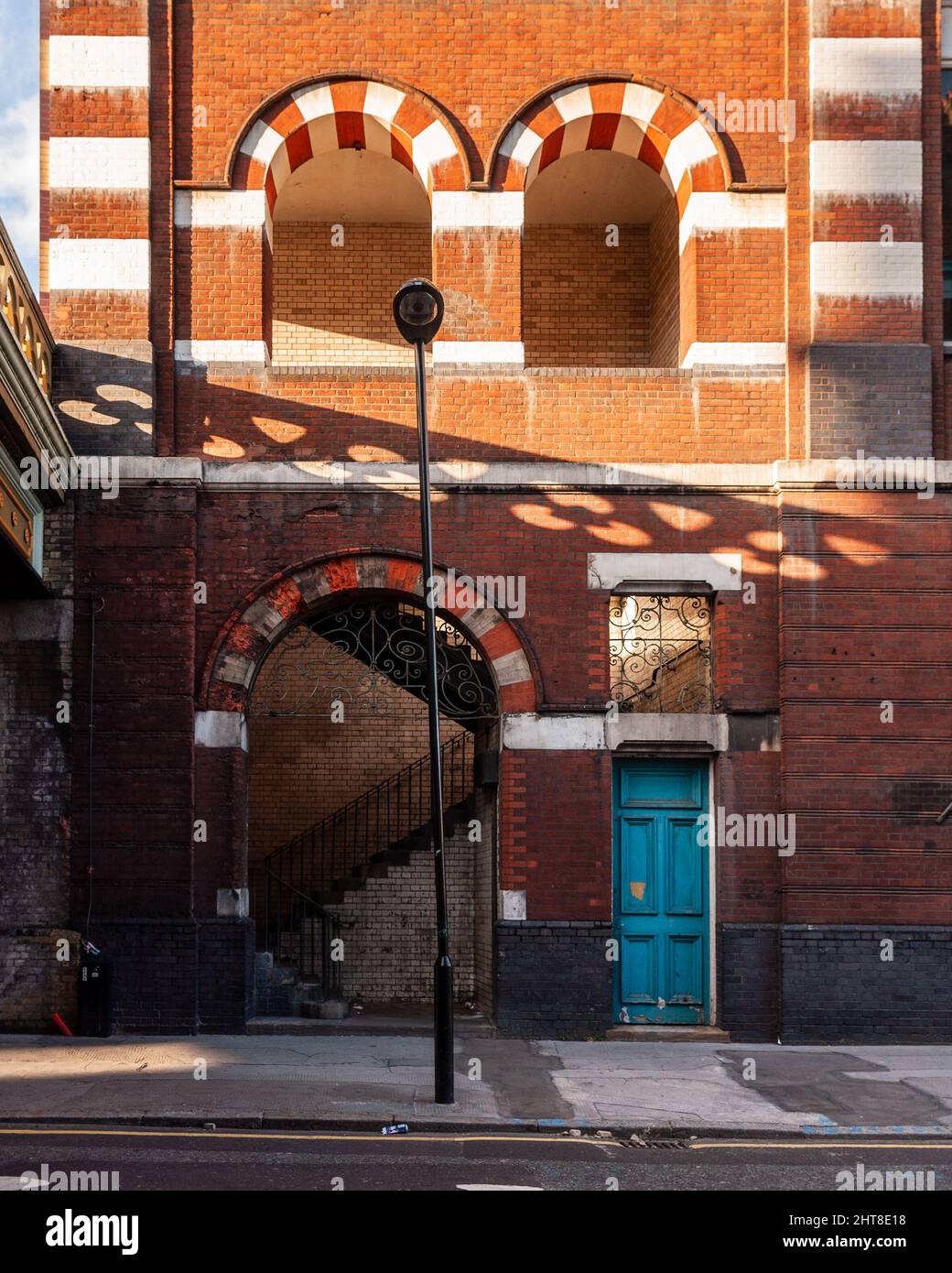 Pedestrian steps connect Warner Street to the Rosebery Avenue viaduct