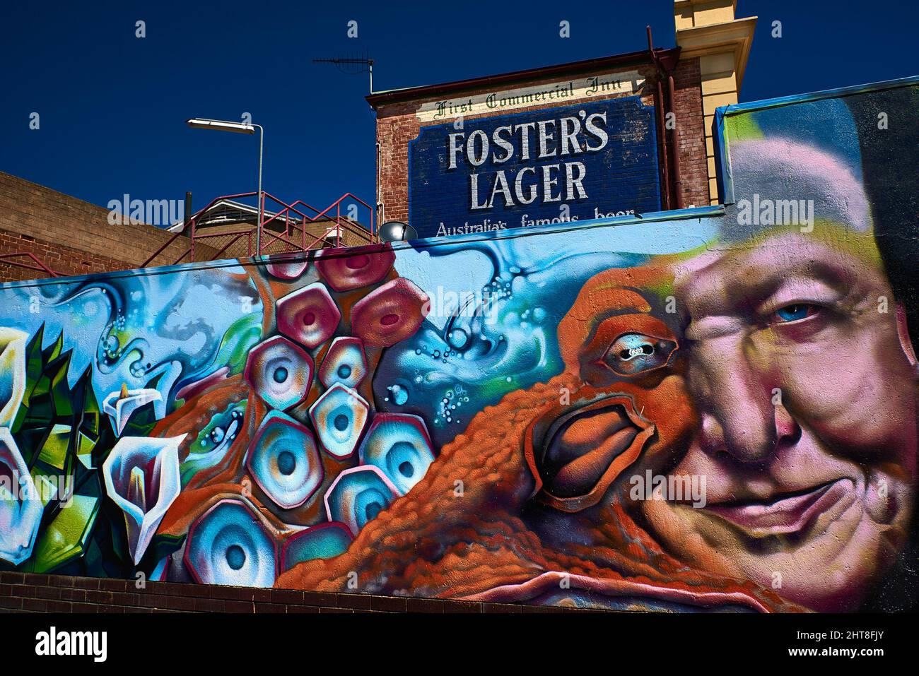 Graffiti art wall mural abstract, Port Adelaide, Australia Stock Photo