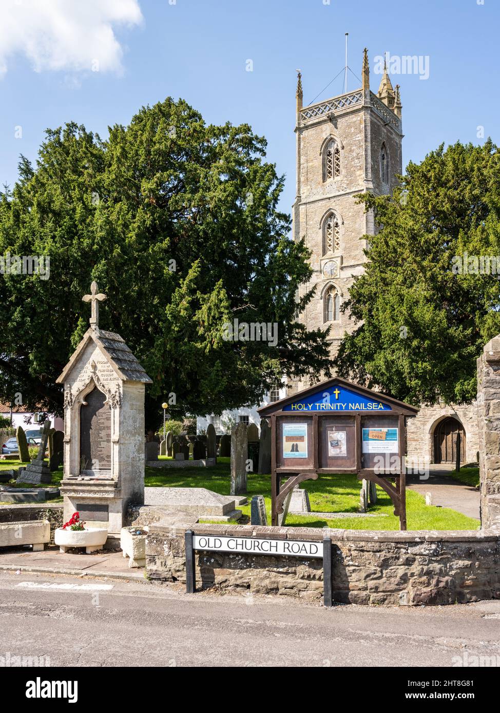 The traditional parish church of the Holy Trinity in Nailsea, North Somerset. Stock Photo