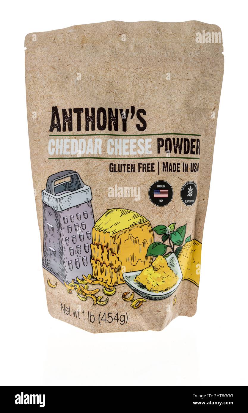 Winneconne, WI 26 February 2021 A package of Anthonys cheddar cheese