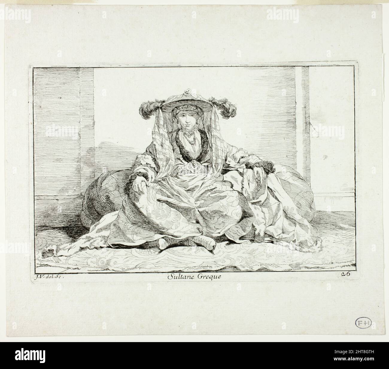 Sultane Grecque, plate 26, from Caravanne du Sultan &#xe0; la Mecque, 1748. Stock Photo