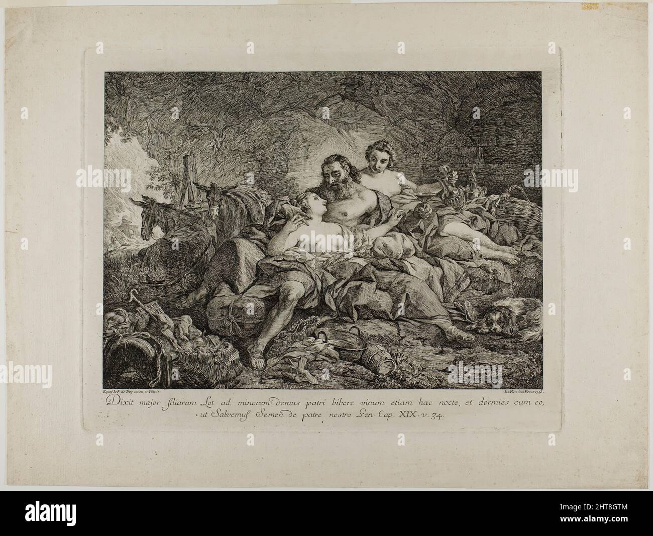 Lot and His Daughters, 1748 Stock Photo - Alamy