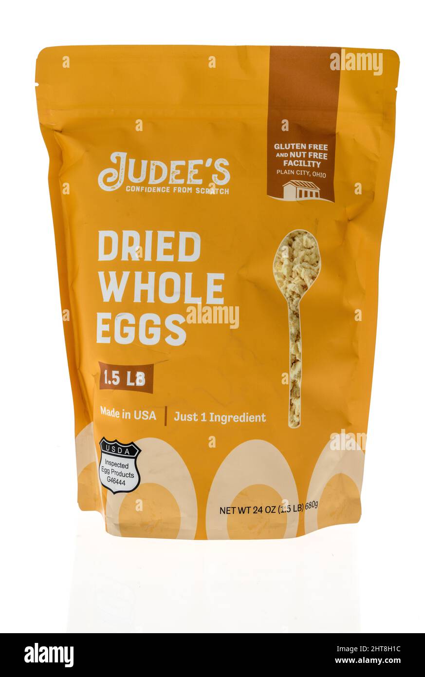 Winneconne, WI 26 February 2021 A package of Judees dried whole eggs