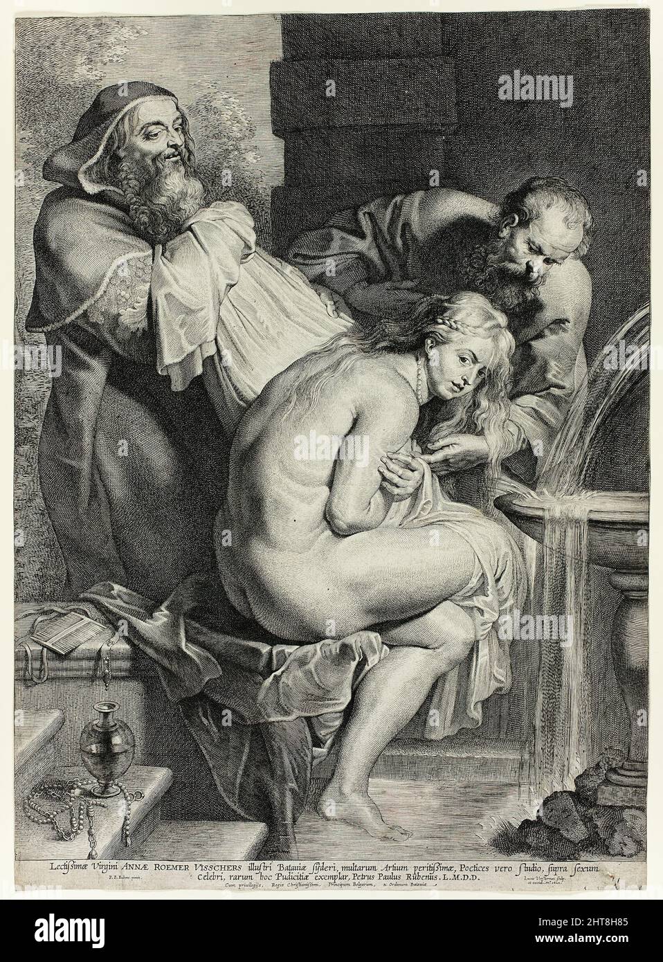 Susanna and the Elders, 1620. Stock Photo