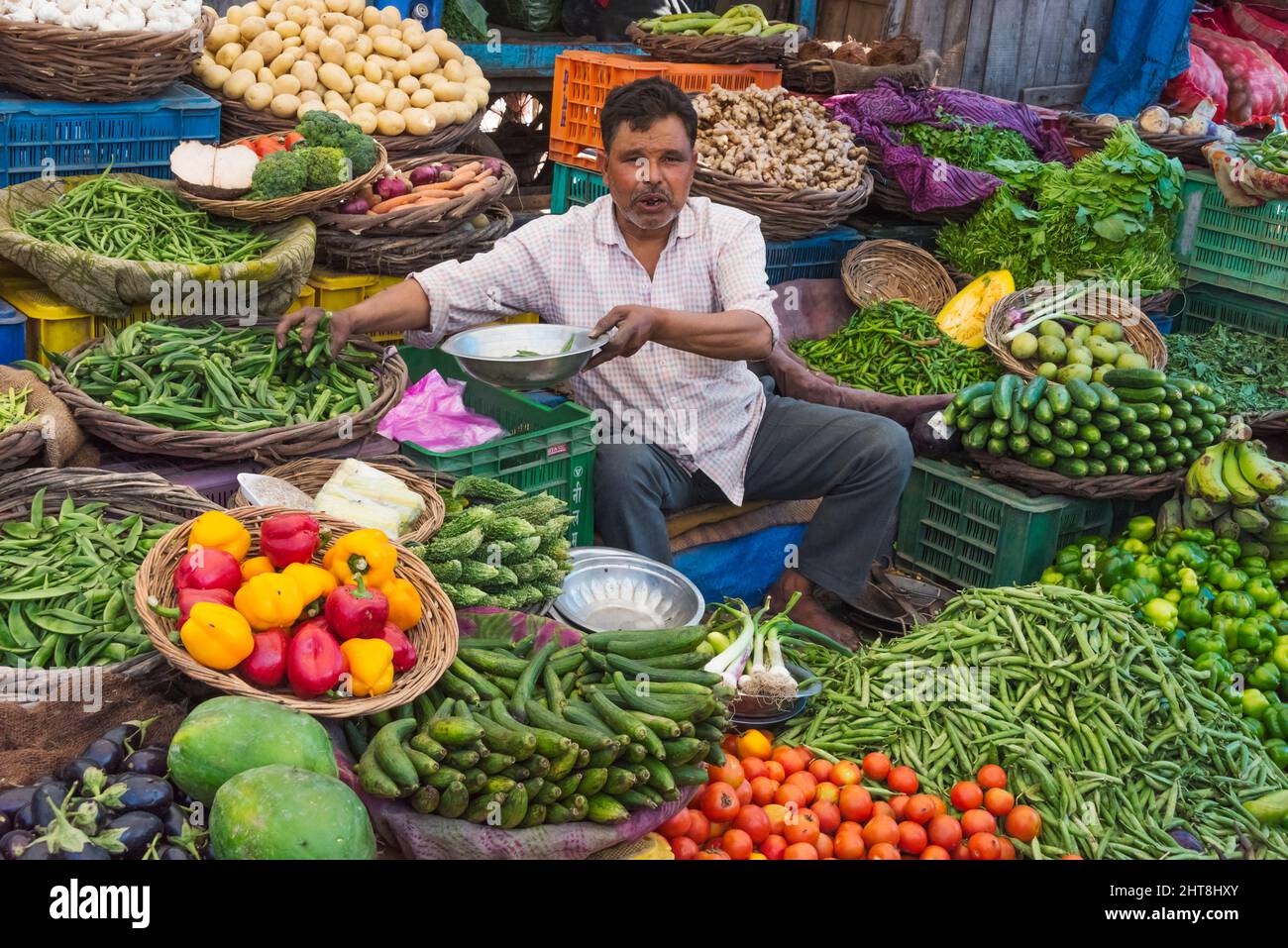 Market selling vegetable, Mathura, Uttar Pradesh, India Stock Photo