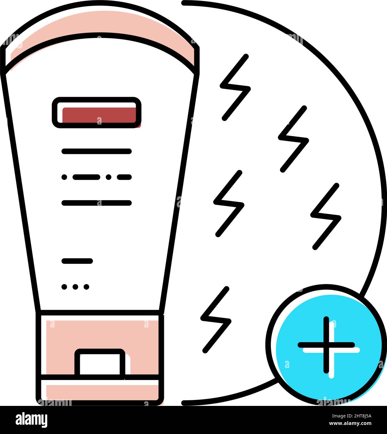 cream controling itching eczema color icon vector illustration Stock