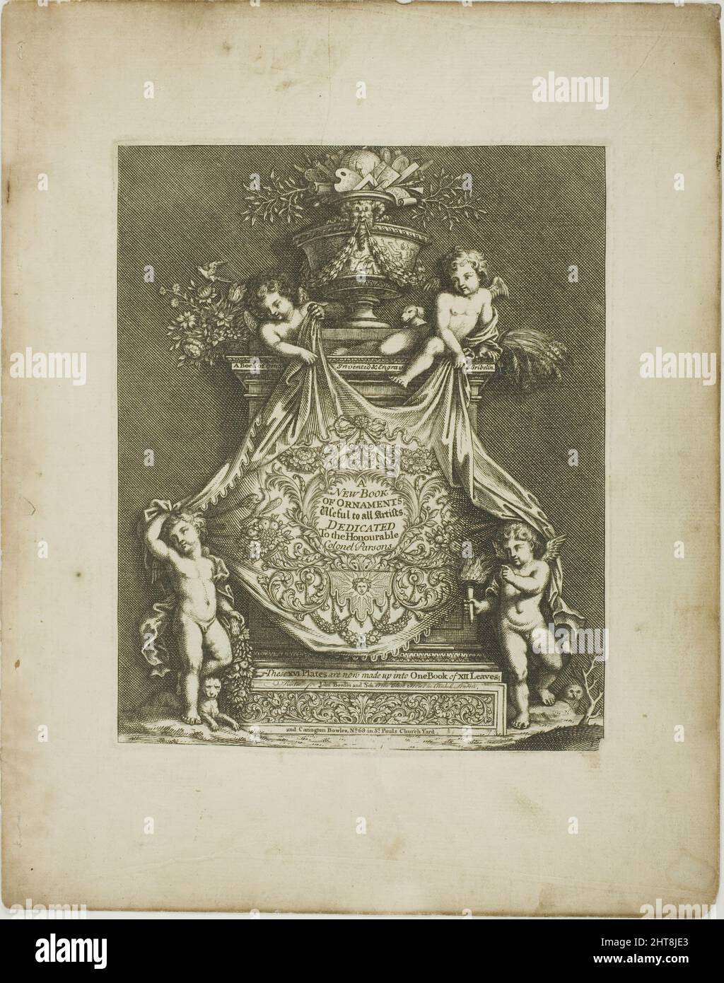 Plate One, from A New Book of Ornaments, 1704. Stock Photo
