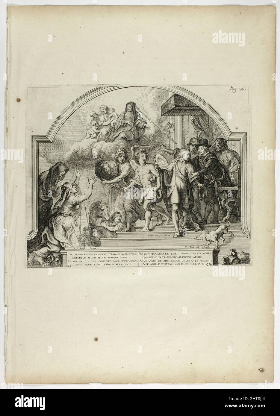 Philip IV Appointing Prince Ferdinand Governor of the Netherlands, plate 25 from Casperius Gevartius, Pompa Introitus Honori Serenissimi Principis Ferdinandi (Triumphal Entry of the Most Serene and Honorable Cardinal-Infante Ferdinand), 1642. Stock Photo