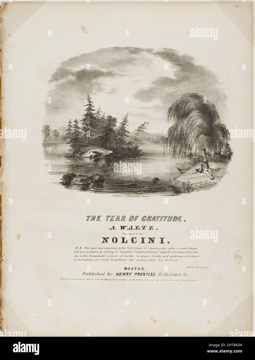 The Tear of Gratitude, 1848. Stock Photo