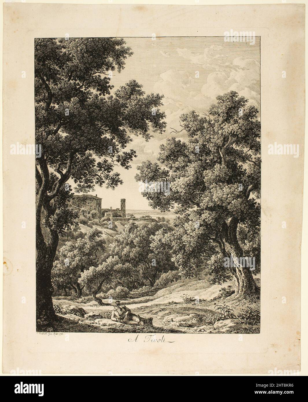 A Tivoli, from Malerisch Radierte Prospekte aus Italien, 1794. Stock Photo