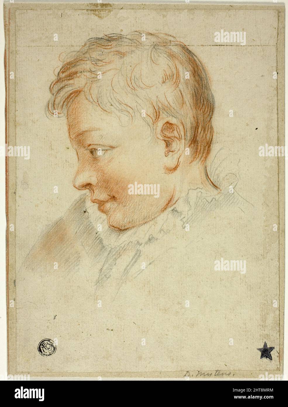 Profile Portrait of Boy, n.d. Stock Photo