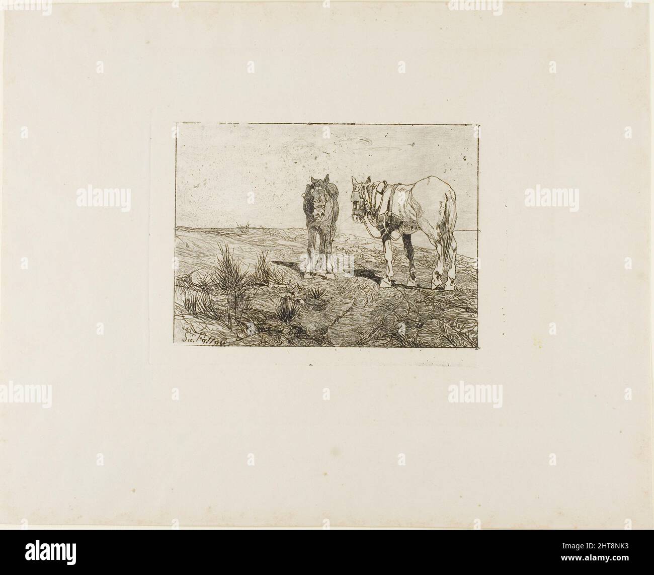 Horses' Rest, c.1885. Stock Photo