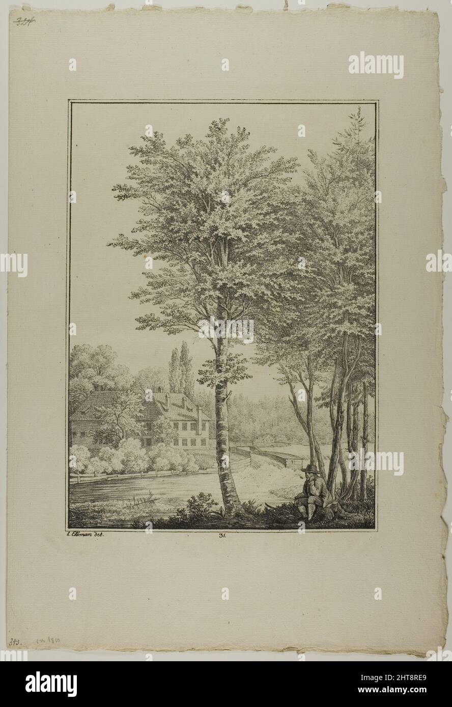 Plate 31 from Blatt Baum und Landschafts Studien, c.1810. Stock Photo