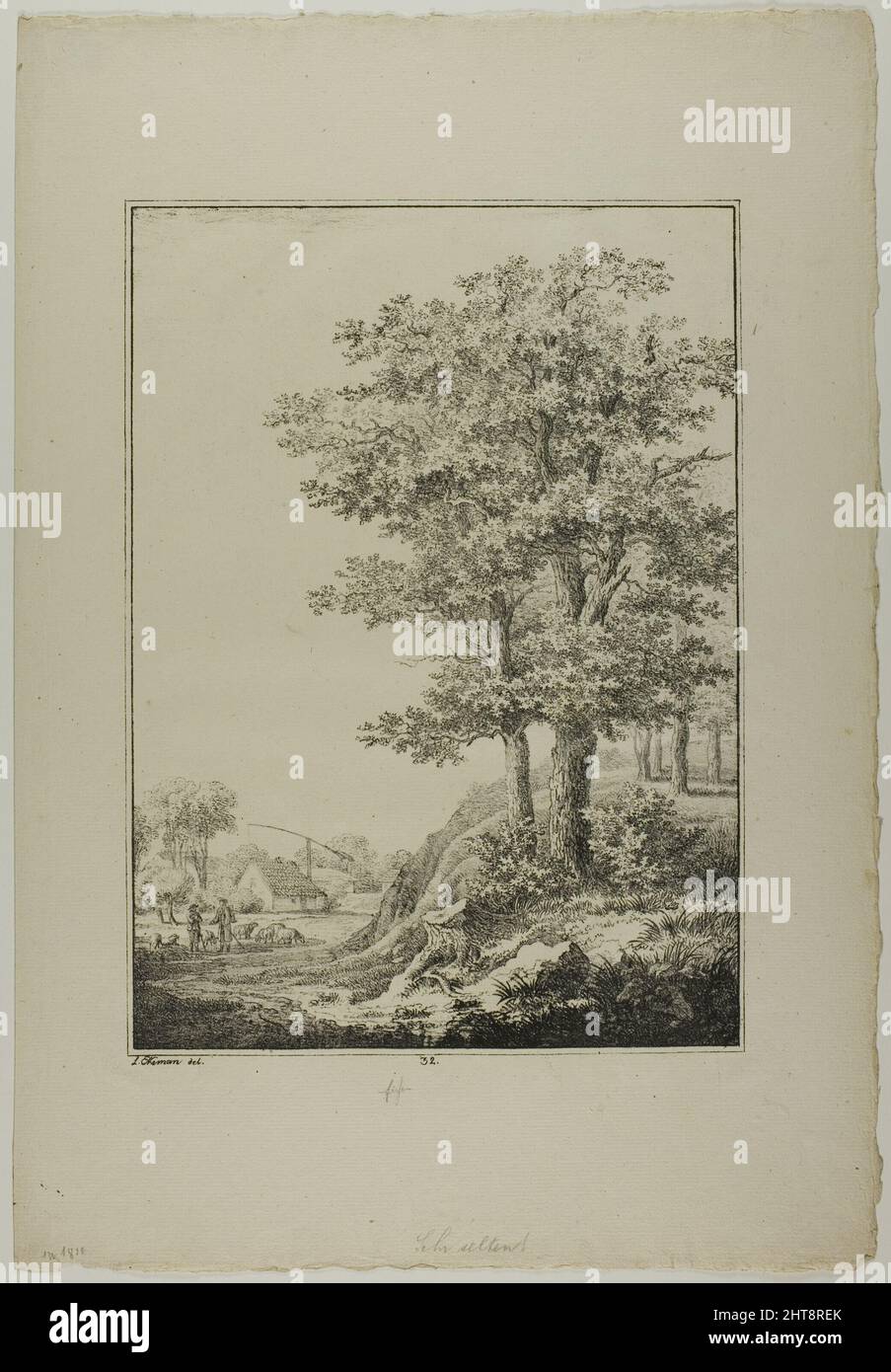 Plate 32 from Blatt Baum und Landschafts Studien, c.1810. Stock Photo