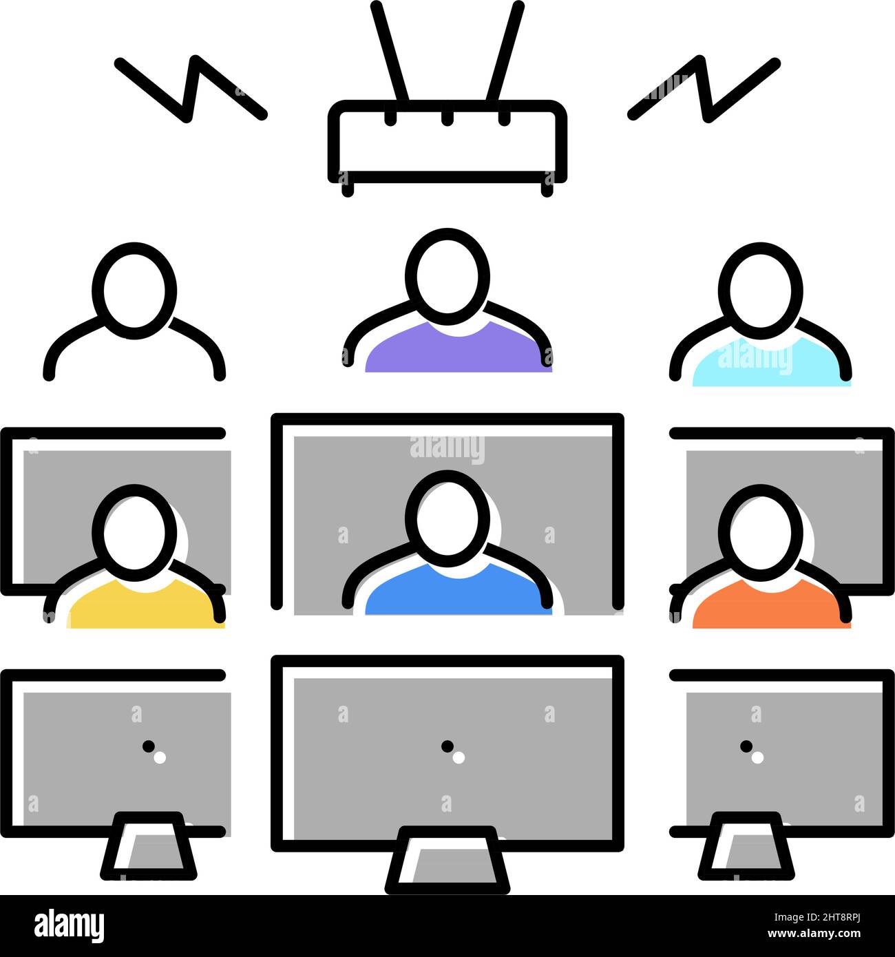 network connection color icon vector illustration Stock Vector Image ...