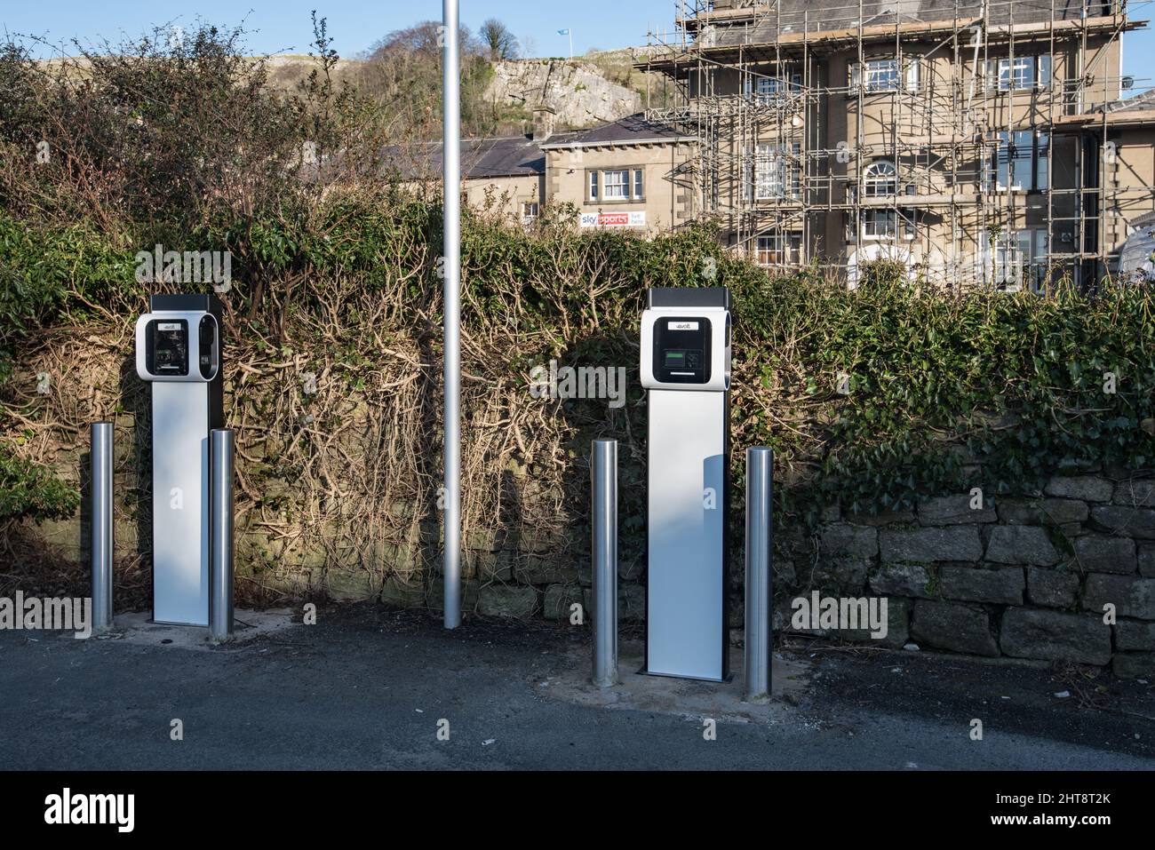 evolt charging station under construction, and awaiting further