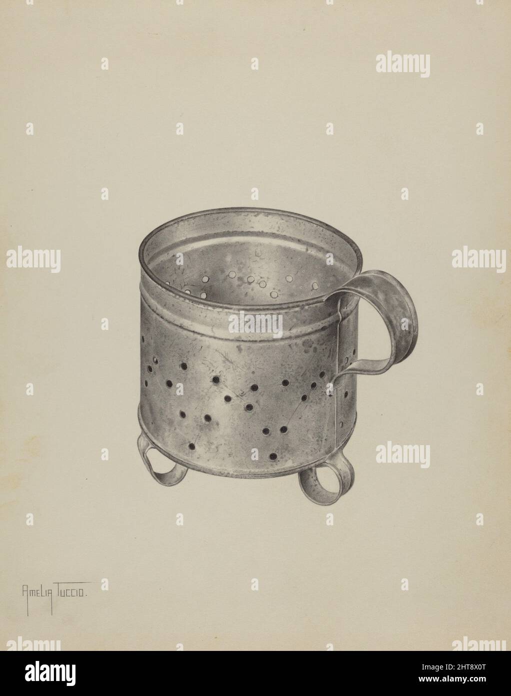 Pa. German Cheese Strainer, c. 1940 Stock Photo Alamy