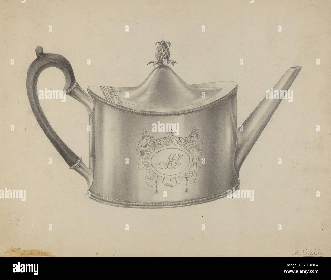 Silver teapot engraved hi-res stock photography and images - Alamy