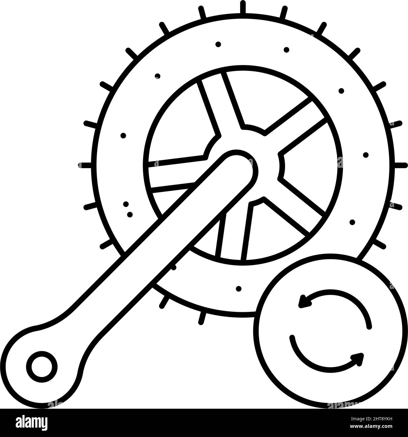 bicycle connecting rods replacement line icon vector illustration Stock