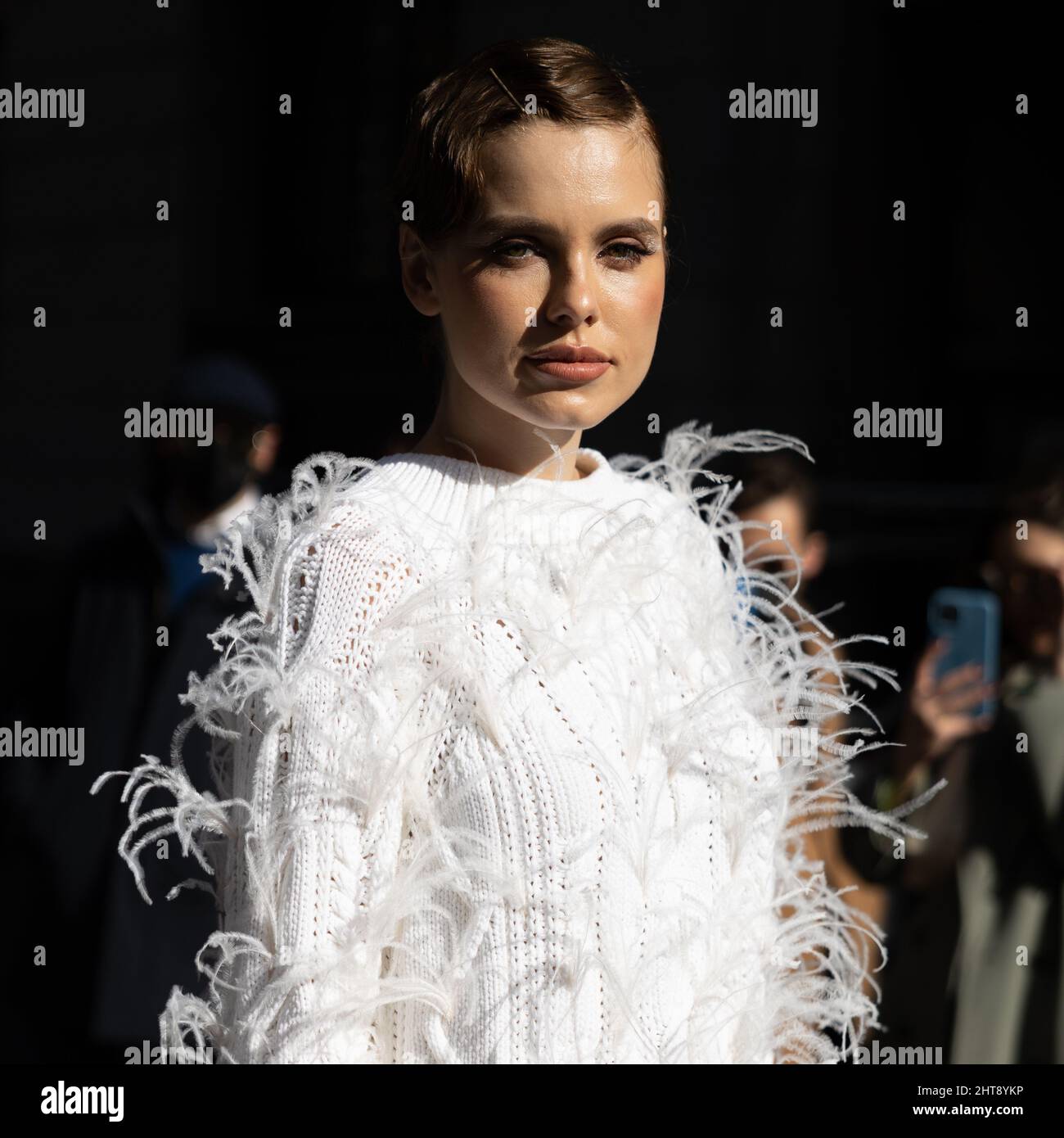 Street Style during Milan Fashion Week FW22 Stock Photo Alamy