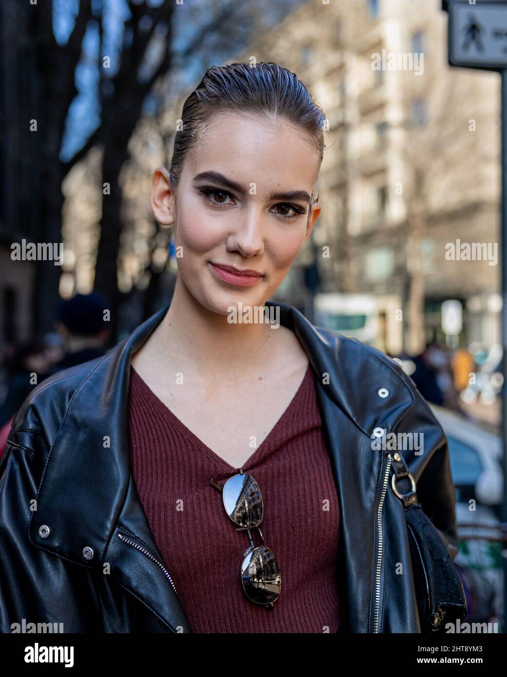 Street Style during Milan Fashion Week FW22 Stock Photo Alamy