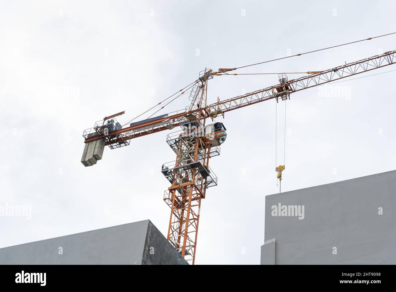 Low angle shot of an industrial crane under the sky Stock Photo - Alamy