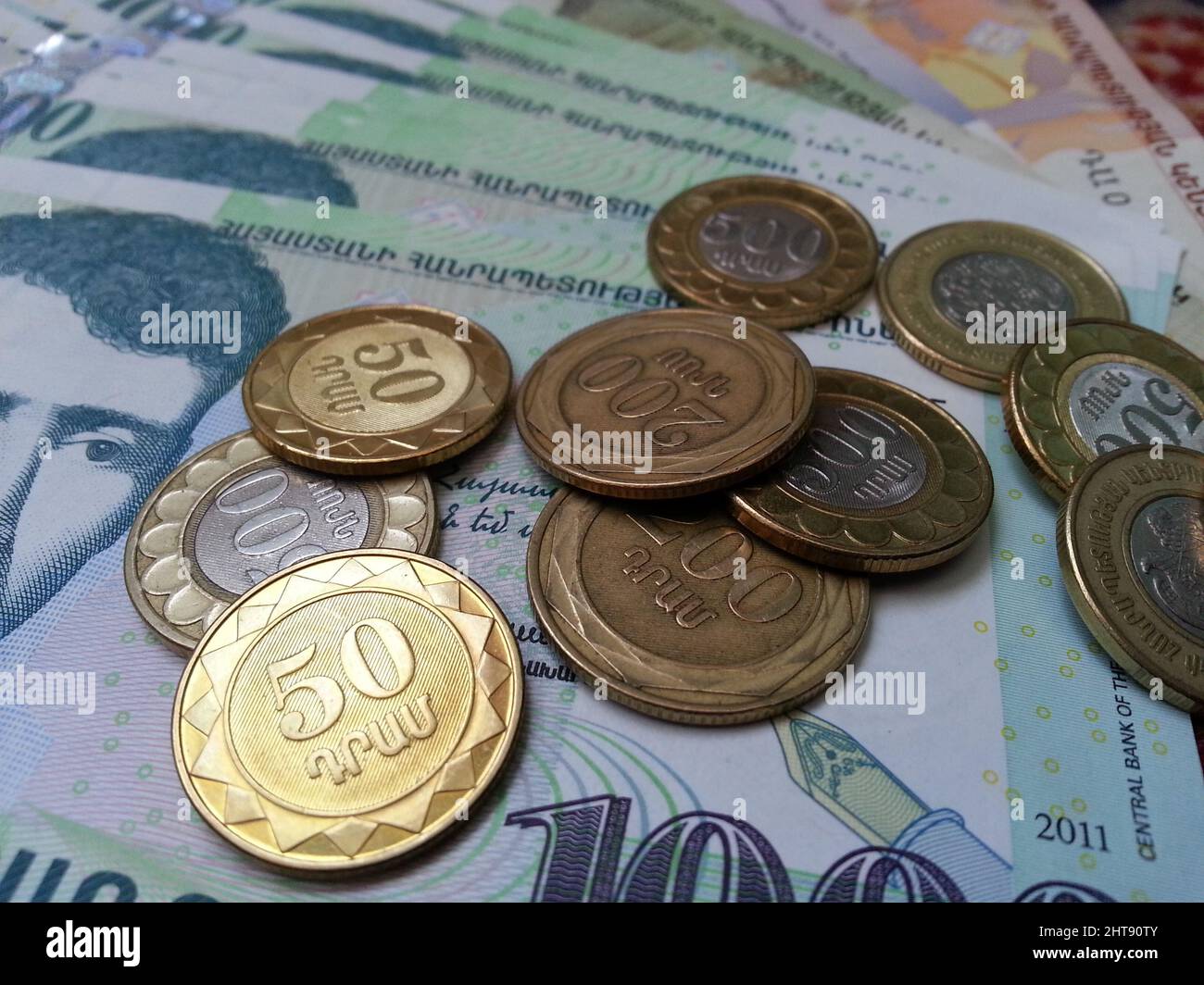 Armenian money dram banknotes hi-res stock photography and images - Alamy