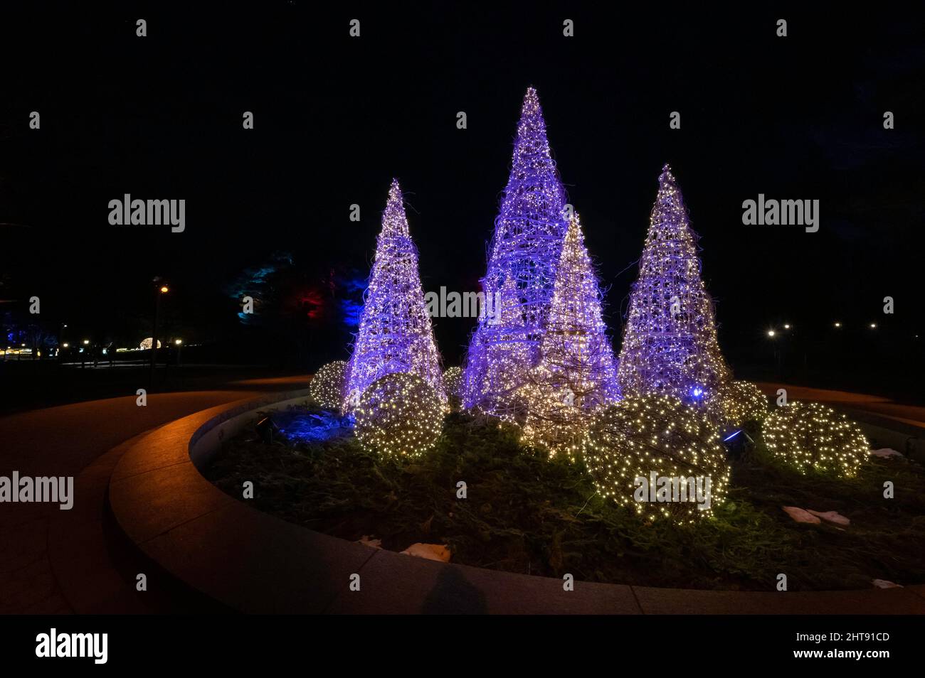 The Winter GLOW exhibit at the New York Botanical Garden in The Bronx, New York in 2022 Stock Photo